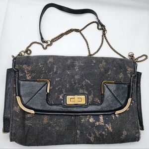 Jessica Simpson Black and Bronze Women's Crossbody Bag